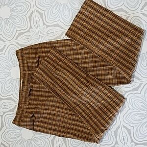 Womens Plaid Short Pants Sz 8 Fall Urban Outfitters Tan Black Slacks